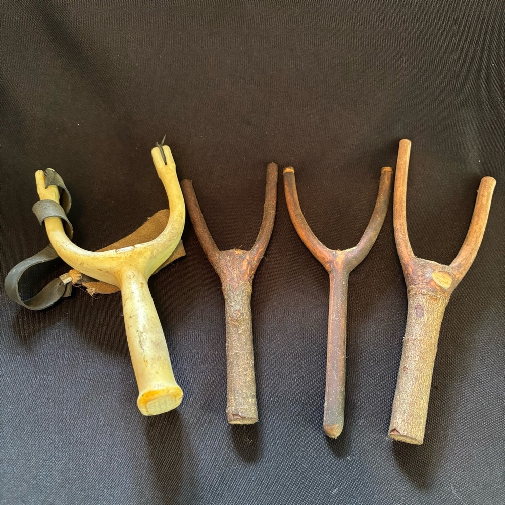 Vintage Wooden Slingshot Set